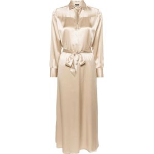 Kiton, Dames, Jurken, Beige, Maat: S Zijde,