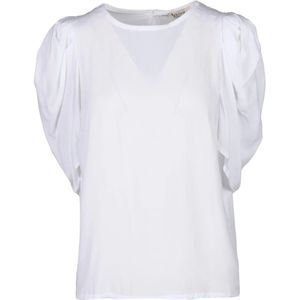 Think!, Dames, Blouses & Shirts, Wit, Maat: L Viscose,