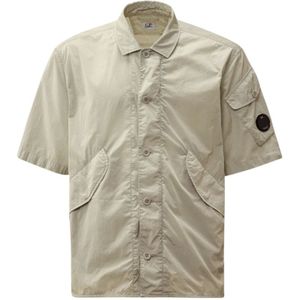 C.P. Companyvoor mannen. 18CMOS035A005904G Over beige overhemd (L), Casual, Polyamide, Korte mouwen
