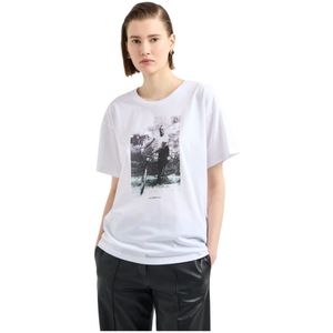 Emporio Armani, Dames, Tops, Wit, Maat: L Katoen,