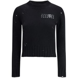 MM6 Maison Margiela, Dames, Truien, Zwart, Maat: S