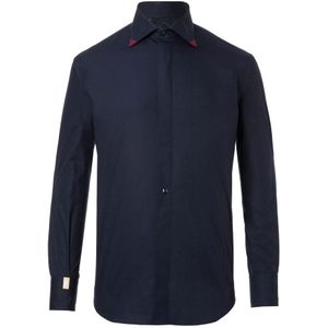 Billionaire, Heren, Overhemden, Blauw, Maat: XS