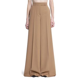Max Mara, Dames, Broeken, Beige, Maat: XS Wol,