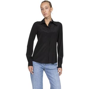 Dolce & Gabbana, Dames, Blouses & Shirts, Zwart, Maat: 2XS Zijde,