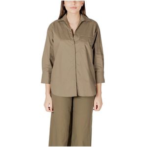 Liu Jo, Dames, Blouses & Shirts, Groen, Maat: S Katoen,