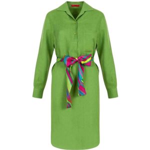 Carolina Herrera, Dames, Jurken, Groen, Maat: S Linnen,