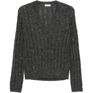 Brunello Cucinelli, Dames, Truien, Grijs, Maat: S