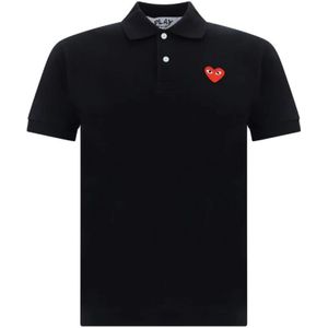 Comme des Garçons Play, Heren, Tops, Zwart, Maat: S Katoen,