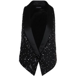 Emporio Armani, Dames, Jassen, Zwart, Maat: XS Poliester,