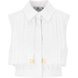 Elisabetta Franchi - Cropped Shirt - Dames - Wit - Katoen