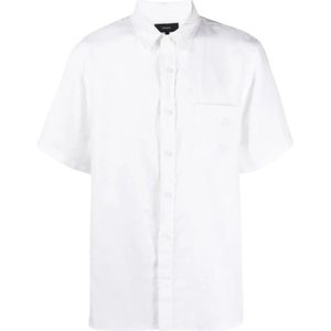 Vince, Heren, Overhemden, Wit, Maat: S Linnen,