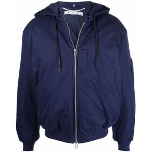 Off White, Heren, Jassen, Blauw, Maat: S Katoen,