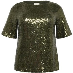 Kaffe Curve, Dames, Blouses & Shirts, Groen, Maat: S
