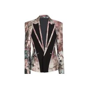 Balmain Pastel print cut-out jas , Multicolor , Heren , Maat: M