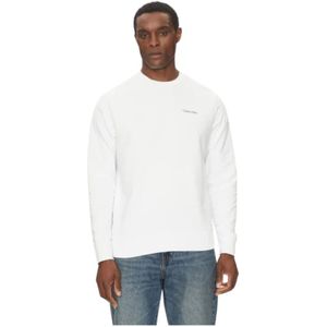 Calvin Klein - Regular Sweatshirt met Ronde Hals - Wit - Hoodie