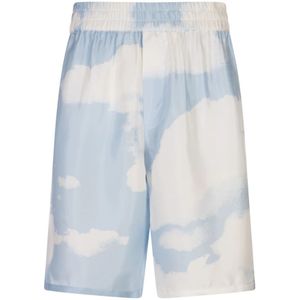 Moschino, Heren, Korte broeken, Blauw, Maat: S Zijde,