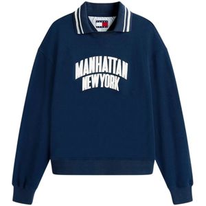 Tommy Jeans, Heren, Tops, Blauw, Maat: S Katoen,