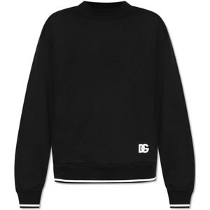 Dolce & Gabbana, Heren, Sweatshirts & Hoodies, Zwart, Maat: S Katoen,