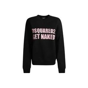 Dsquared2 Zwarte Cool Fit Crewneck Sweaters , Black , Heren , Maat: 2XL