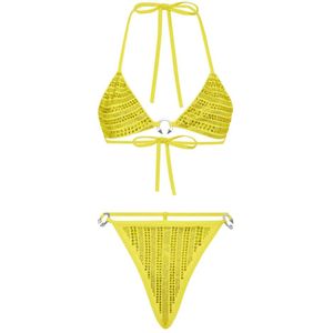 Philipp Plein, Dames, Badkleding, Geel, Maat: XL Poliester,