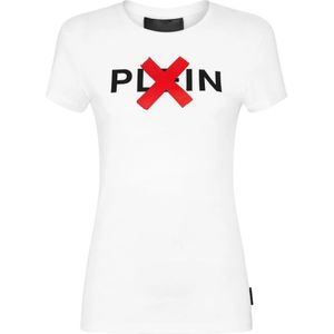 Philipp Plein, Dames, Tops, Wit, Maat: XS Katoen,