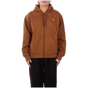 Carhartt Wip, Heren, Sweatshirts & Hoodies, Bruin, Maat: S Katoen,