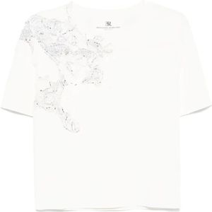 Ermanno Scervino, Dames, Tops, Wit, Maat: S Viscose,