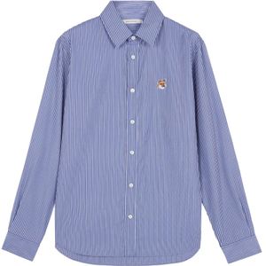 Maison Kitsuné, Heren, Overhemden, Blauw, Maat: S Katoen,