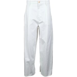 Max Mara, Dames, Broeken, Wit, Maat: M Katoen,