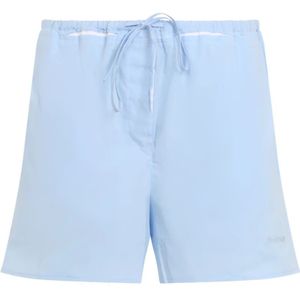 Miu Miu, Dames, Korte broeken, Blauw, Maat: S Katoen,