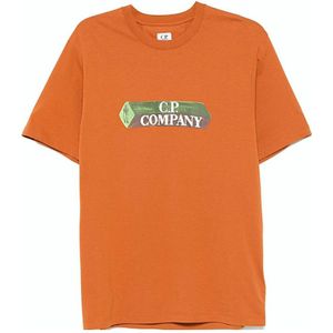 C.p. Company, Heren, Tops, Oranje, Maat: L Katoen,