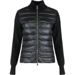 Moncler, Dames, Jassen, Zwart, Maat: XL Wol,