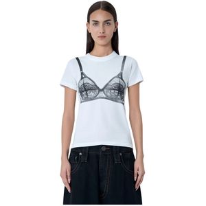 Vaquera, Dames, Tops, Wit, Maat: S Katoen,