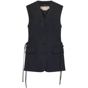 Marni, Dames, Jassen, Blauw, Maat: XS Wol,