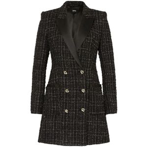 Hugo - Blazer Jurk - Zwart - Dames - Satijnen Revers