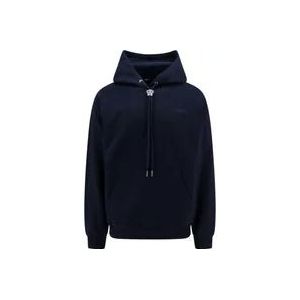 Versace Iconisch Geborduurd Katoenen Sweatshirt , Blue , Heren , Maat: XL