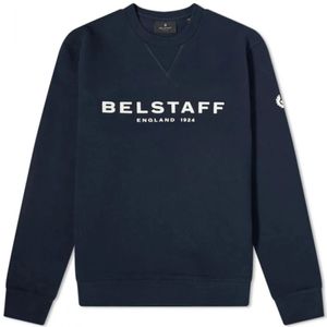 Belstaff, Heren, Sweatshirts & Hoodies, Blauw, Maat: S Katoen,
