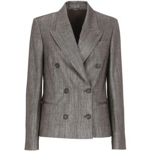 Brunello Cucinelli, Dames, Jassen, Grijs, Maat: S