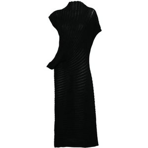 Issey Miyake, Dames, Jurken, Zwart, Maat: M