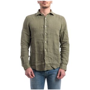 Roy Roger's, Heren, Overhemden, Groen, Maat: XL Linnen,