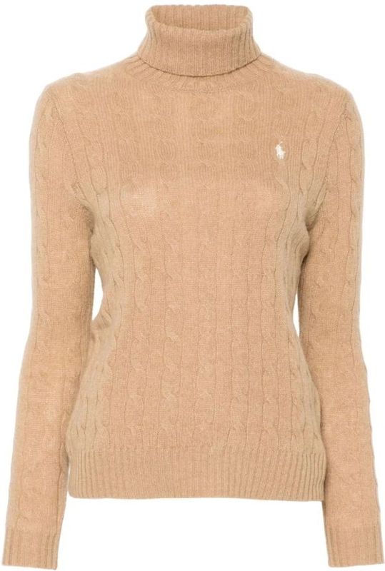 Polo Ralph Lauren - Kabelgebreide Coltrui - Bruin - Wol en Kasjmier