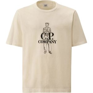 C.p. Company, Heren, Tops, Wit, Maat: M Katoen,