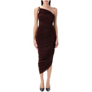 Magda Butrym, Dames, Jurken, Rood, Maat: S Viscose,