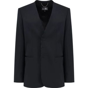 MM6 Maison Margiela, Heren, Jassen, Zwart, Maat: M Wol,