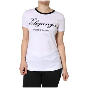 Dolce & Gabbana - Eleganza - T-shirt - Wit - Korte Mouwen - Crew Neck