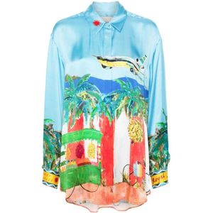 Alemais, Dames, Blouses & Shirts, Veelkleurig, Maat: S Zijde,