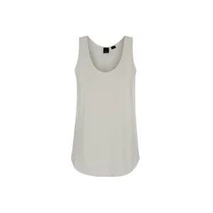 Pinko Wit Linnen Jersey Tanktop , White , Dames , Maat: S