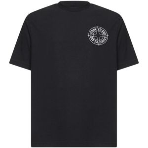 Stone Island, Heren, Tops, Zwart, Maat: 2XL Katoen,