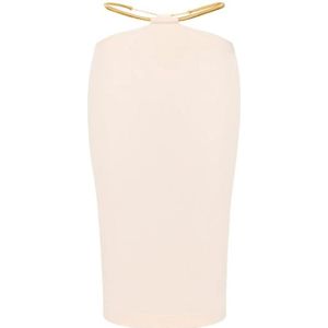 Elisabetta Franchi, Dames, Rokken, Beige, Maat: XS Viscose,