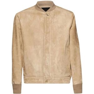 Salvatore Santoro, Heren, Jassen, Beige, Maat: M Suède,